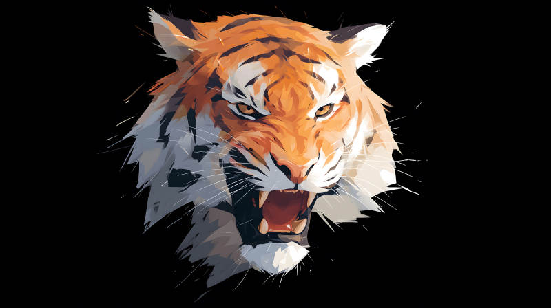 怒吼的橙色猛虎图片