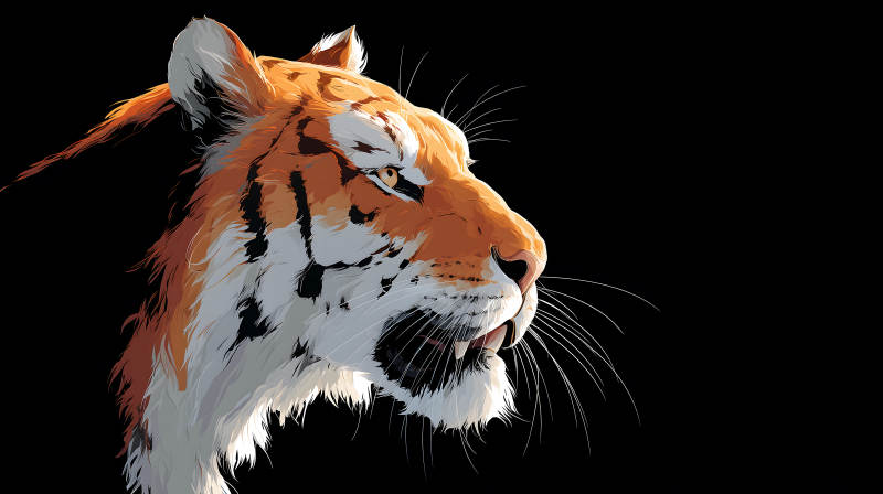 优雅的虎侧颜肖像图片