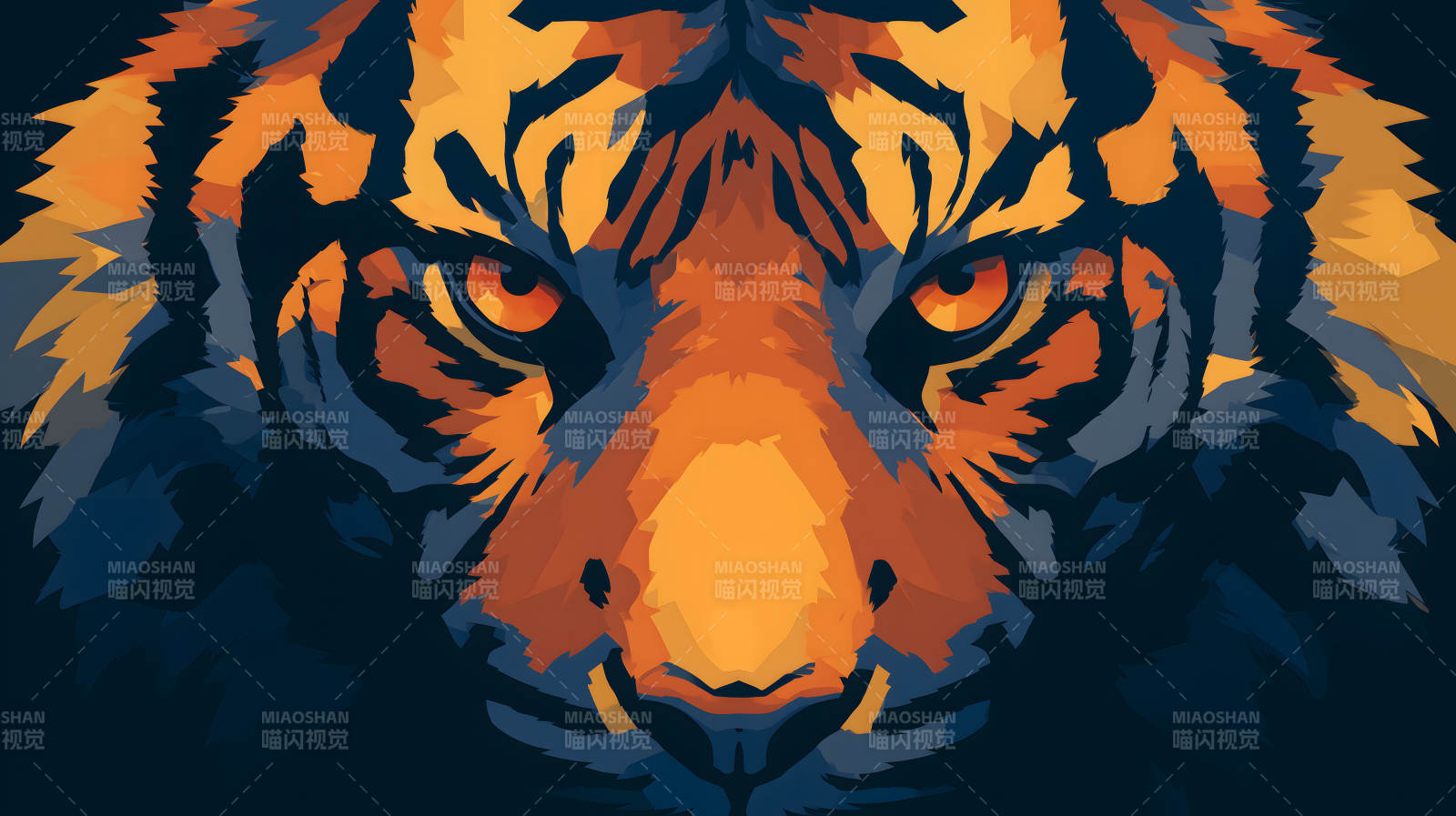 虎视眈眈的猛虎肖像图片