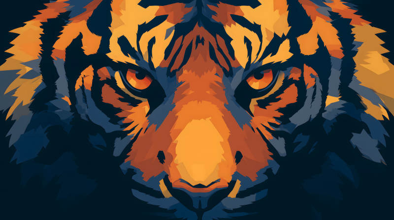 虎视眈眈的猛虎肖像图片