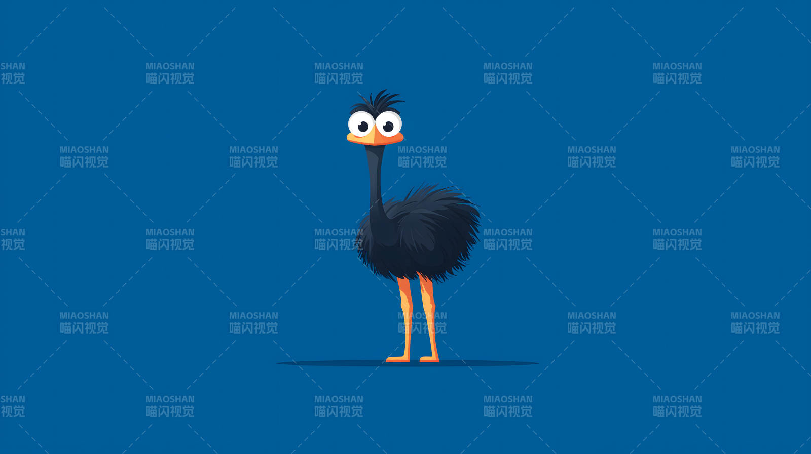 卡通呆萌的澳洲鸵鸟图片