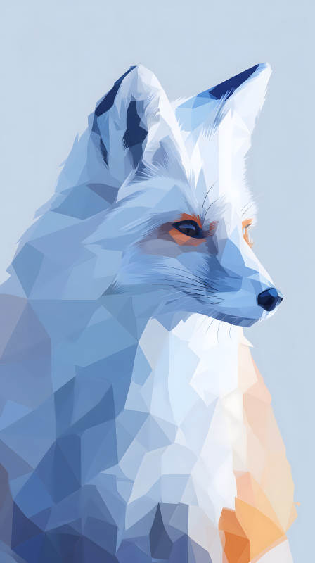 冰雪聪明的低多边形狐狸图片