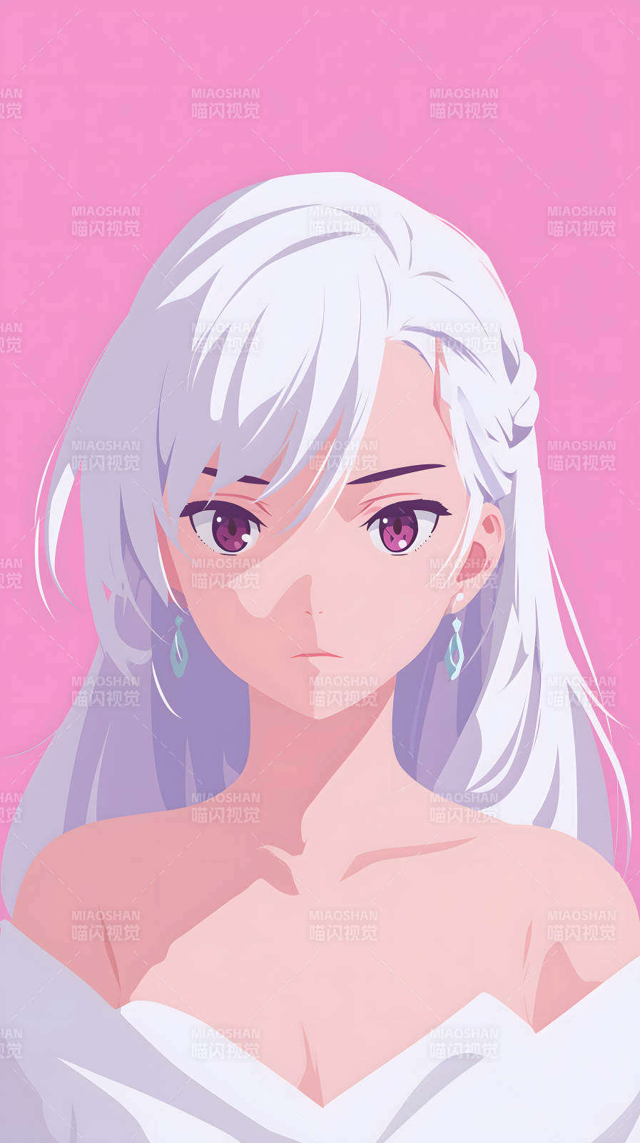 美丽的银发少女画像图片