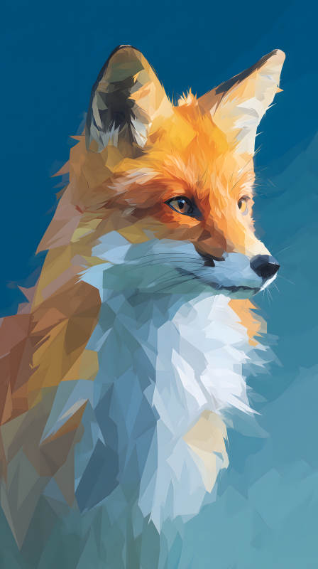 低多边形风格的红狐图片