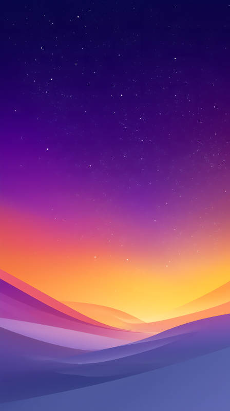 梦幻般的紫橙色星空山峦图片