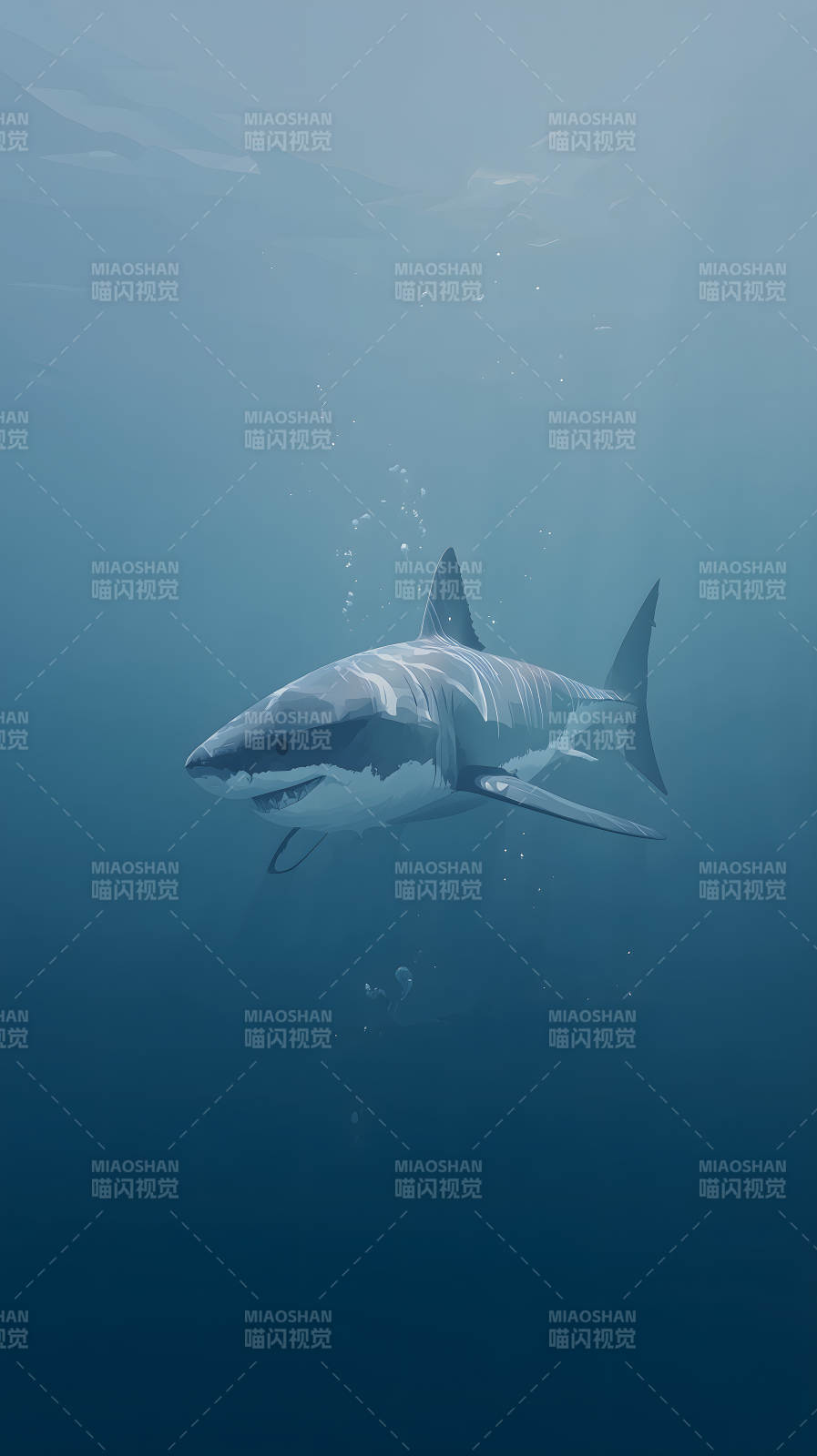 深海巨鲨优雅潜游图片