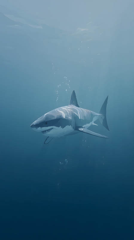 深海巨鲨优雅潜游图片