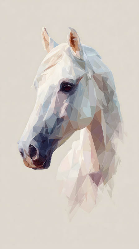 优雅的白马低着头图片