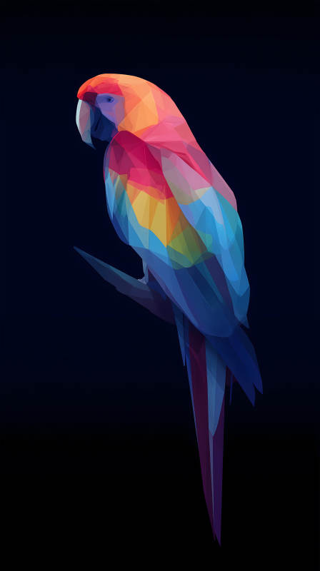 炫彩鹦鹉几何抽象图图片