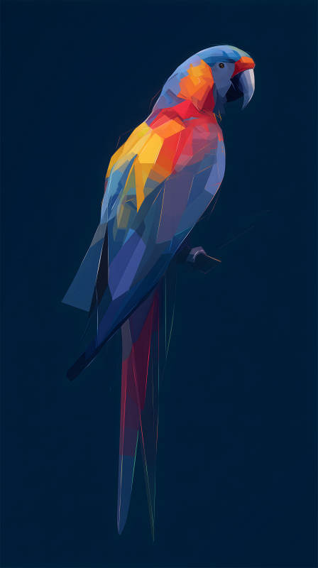 几何风格的彩虹金刚鹦鹉图片
