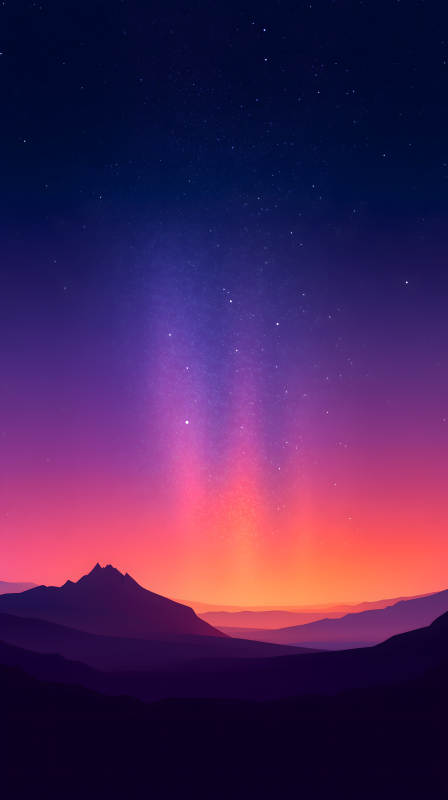 梦幻般的星空山峦景色图片