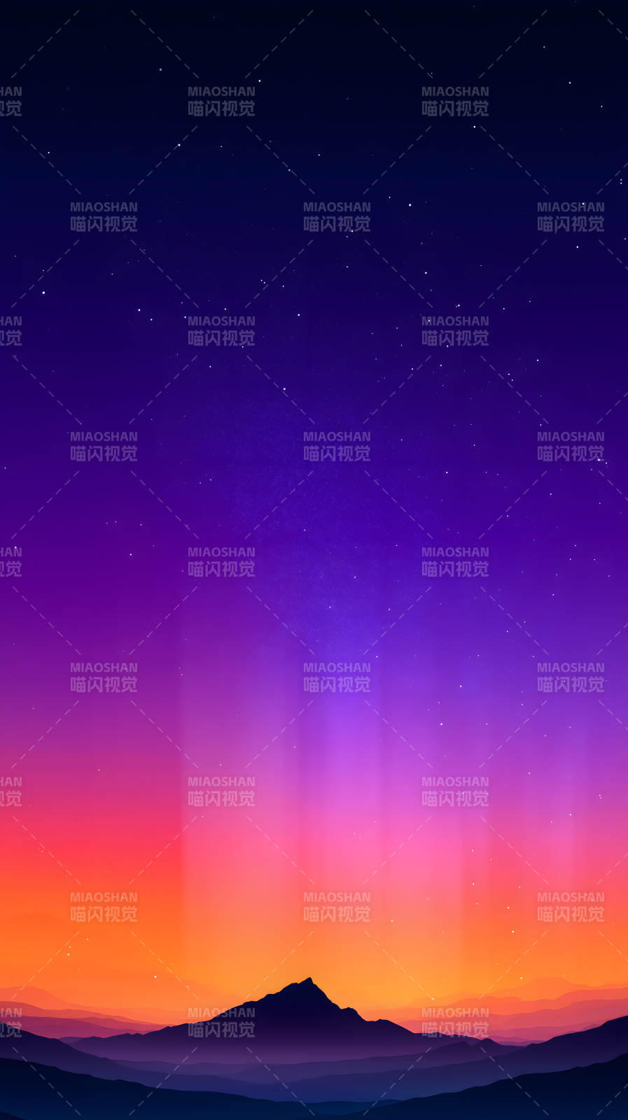 梦幻般的紫色星空山峦图片