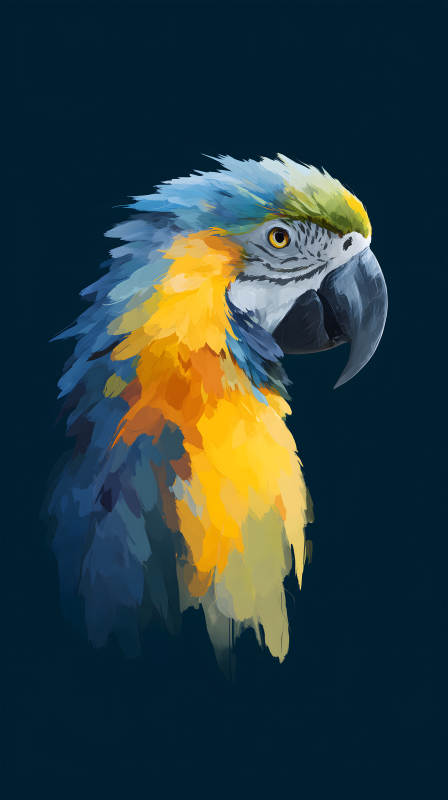 蓝色金刚鹦鹉的艺术肖像图片