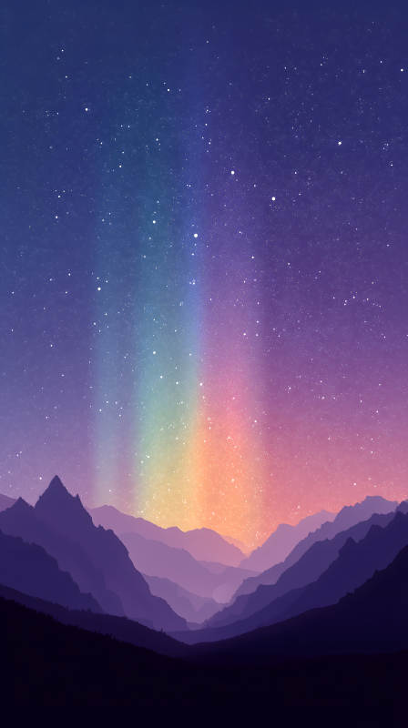 梦幻般的星空山峦图片