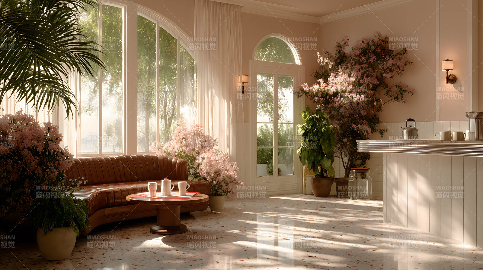 阳光洒进的明媚客厅图片