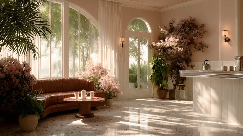 阳光洒进的明媚客厅图片