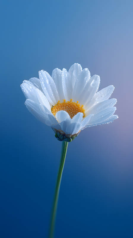 晶莹剔透的雏菊花朵图片