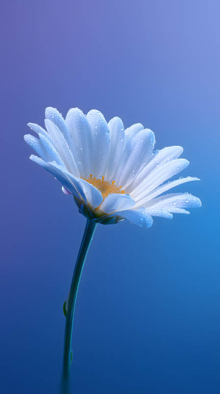 晶莹剔透的雏菊花朵图片