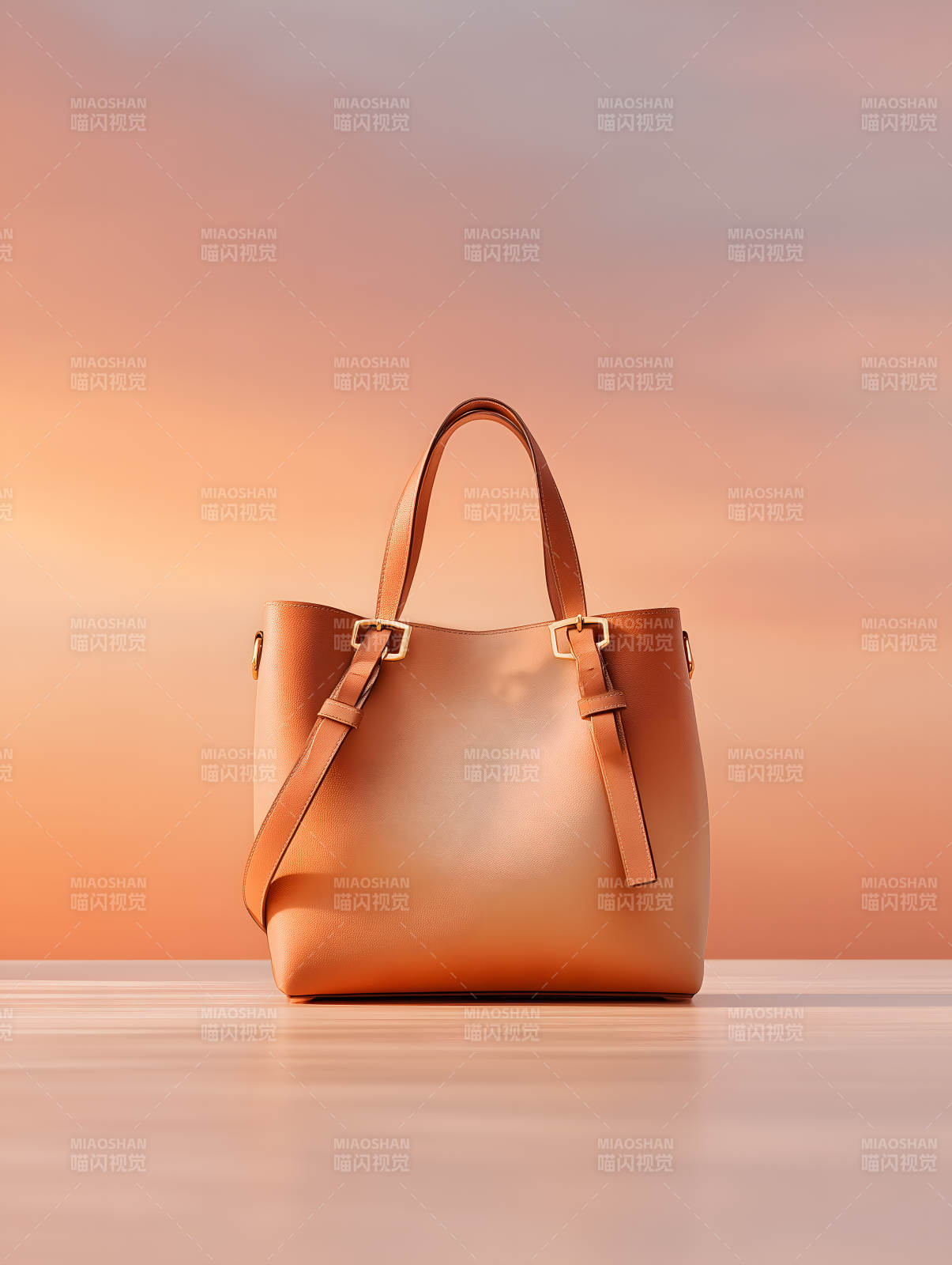 时尚橙色皮革手提包图片