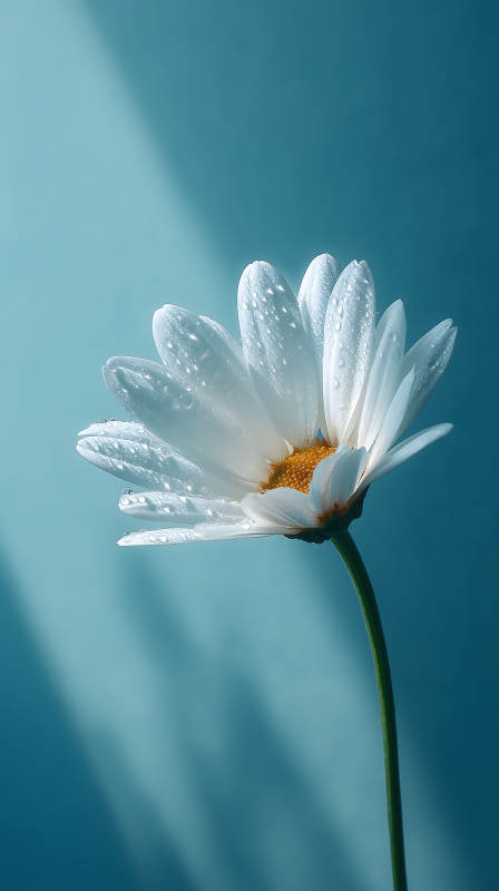 清晨露珠的雏菊图片