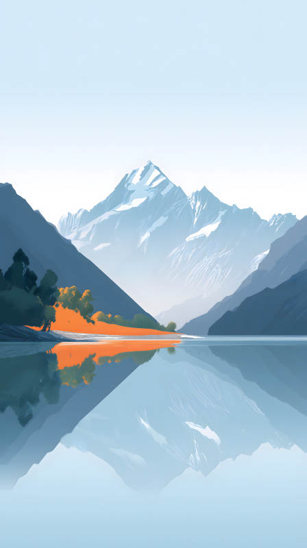 宁静山湖的倒影图片