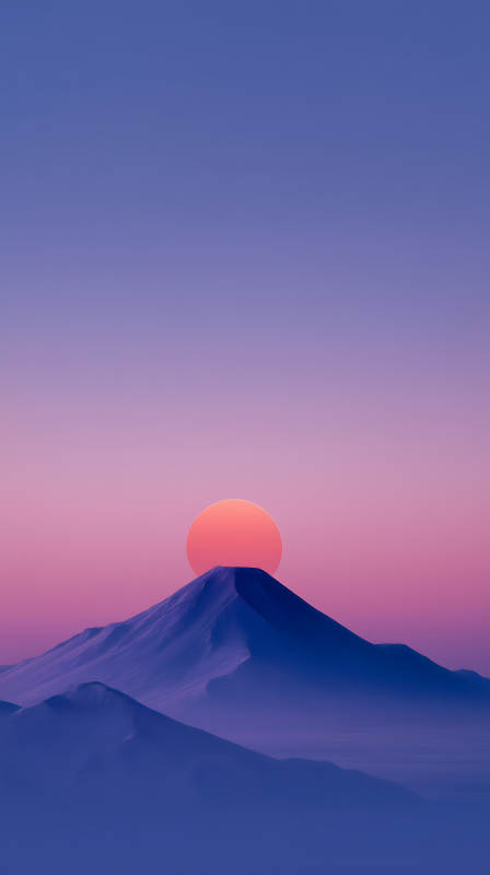 日落山峰的梦幻景象图片