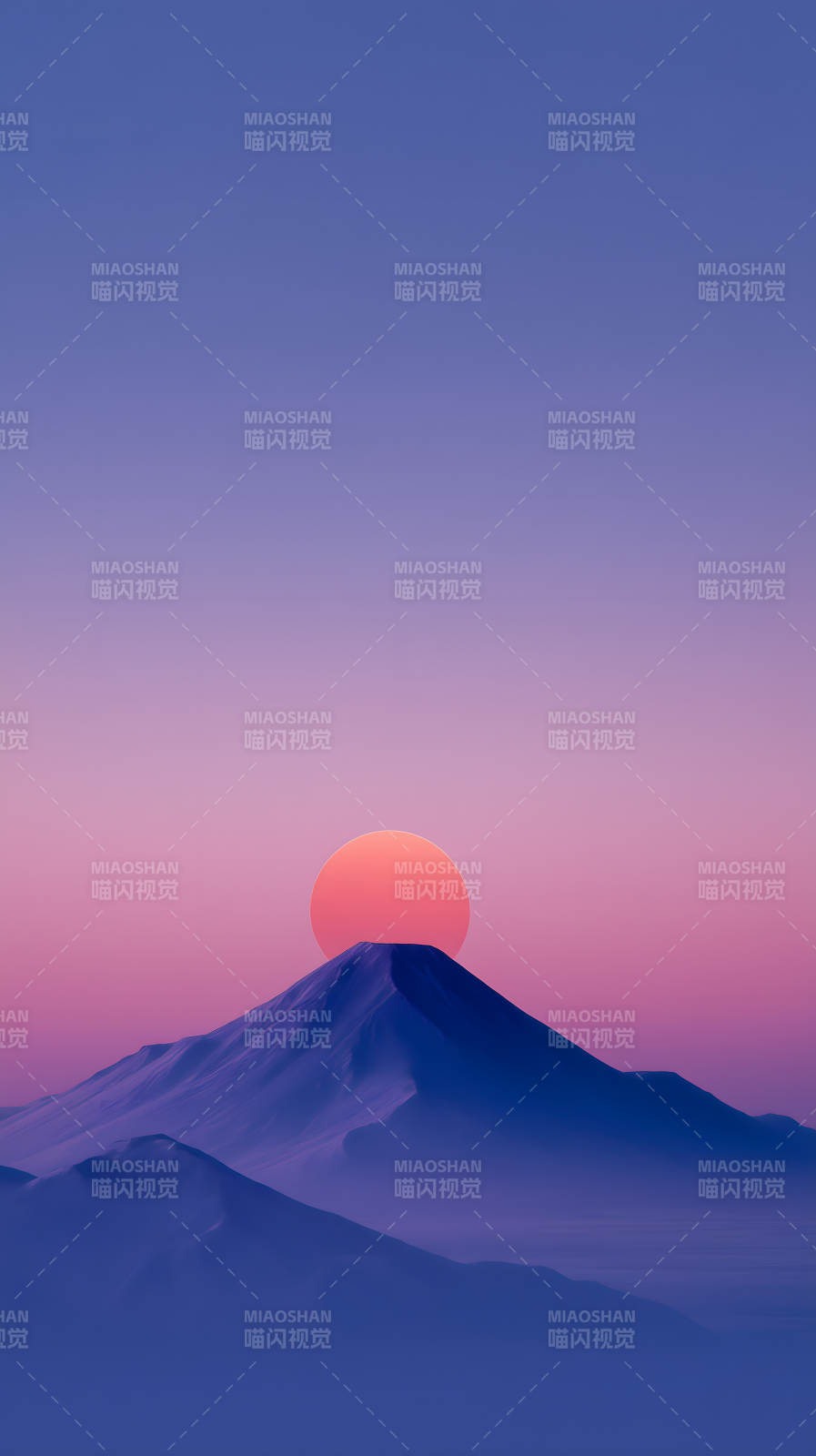 日落山峰的梦幻景象图片