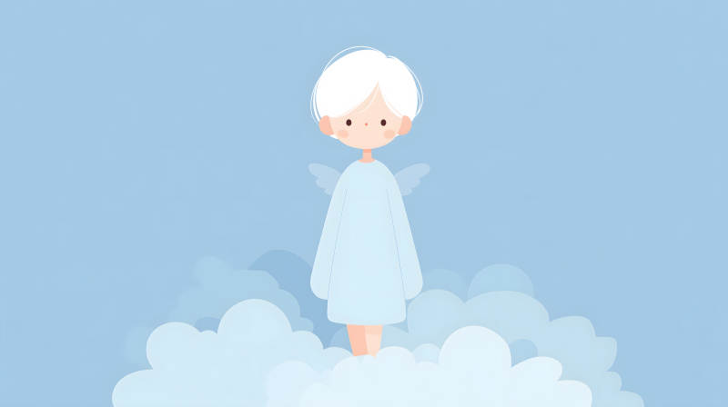 可爱的天使宝宝在云端图片