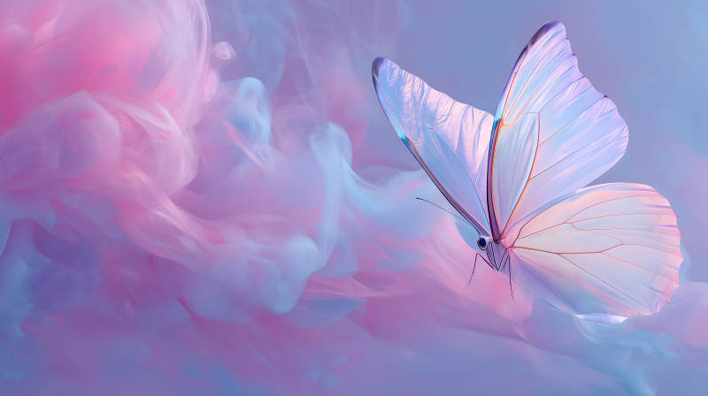 梦幻般的粉紫蝴蝶图片