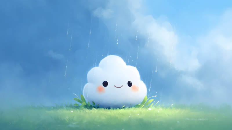 快乐雨天的小云朵图片