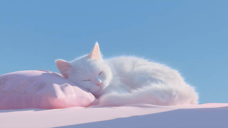 白猫午后甜睡时光图片