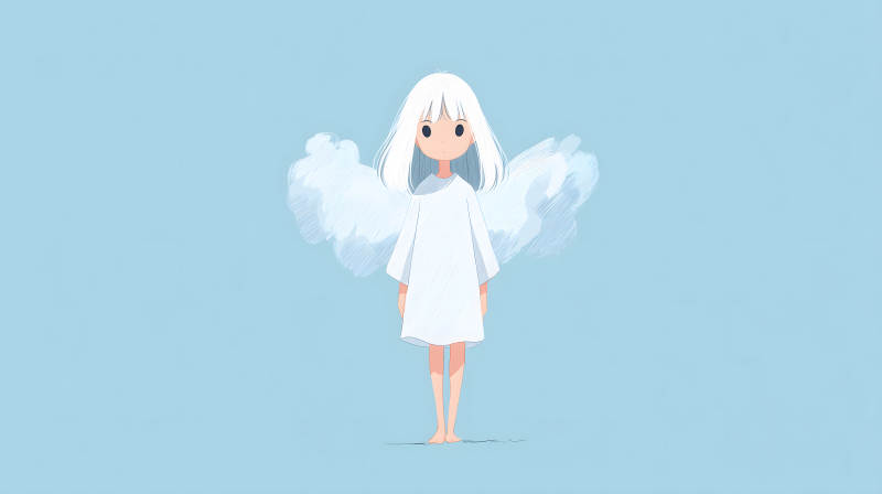 纯白羽翼的温柔天使图片