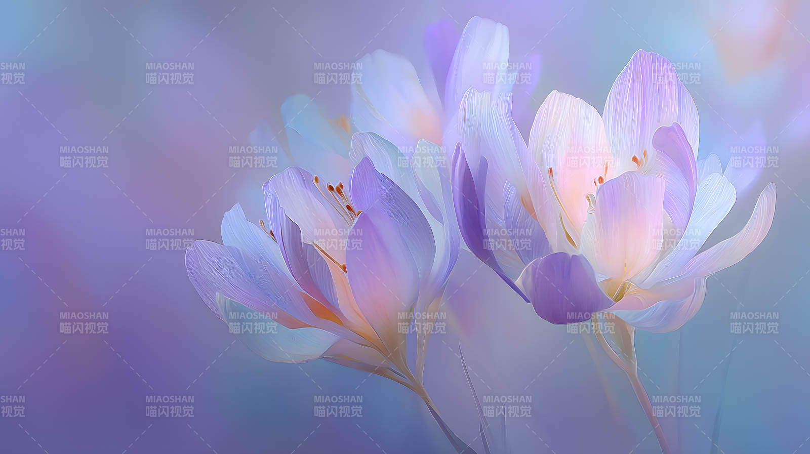 梦幻般的紫色花朵图片