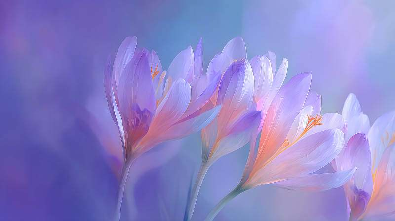 梦幻紫罗兰花朵特写图片