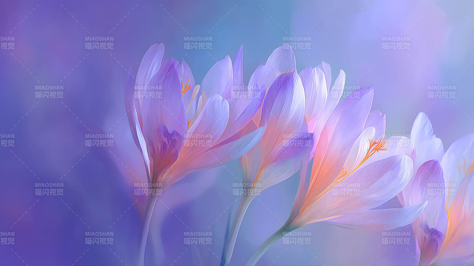 梦幻紫罗兰花朵特写图片