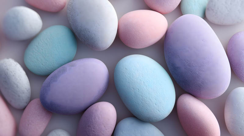 柔和彩蛋石子堆积图片