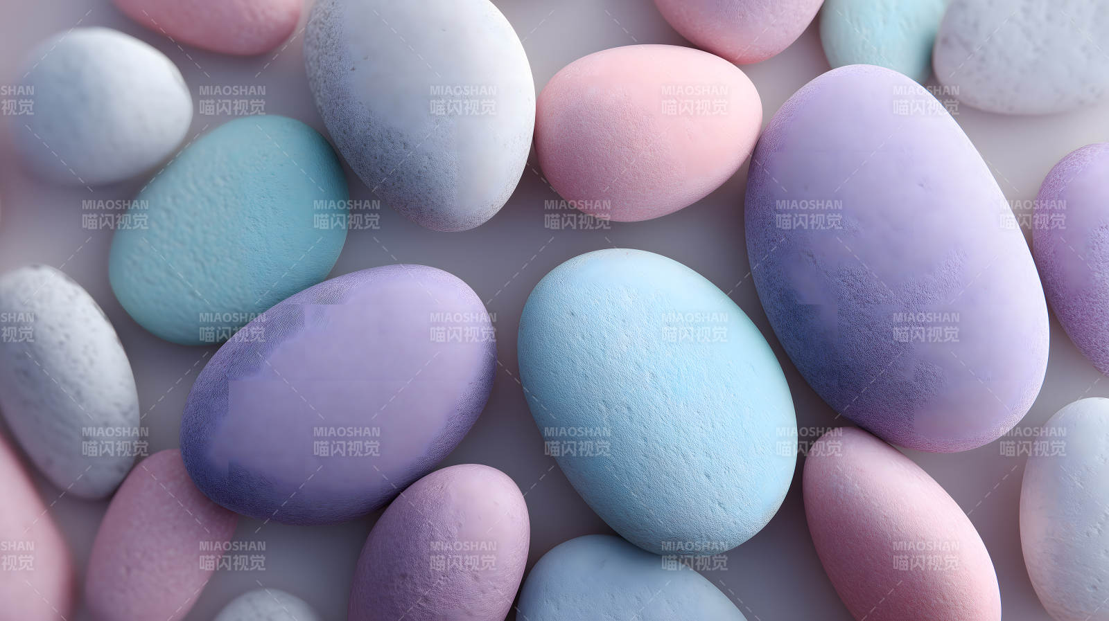 柔和彩蛋石子堆积图片