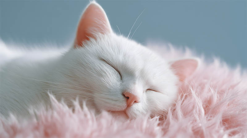 毛茸茸的猫咪甜甜睡图片