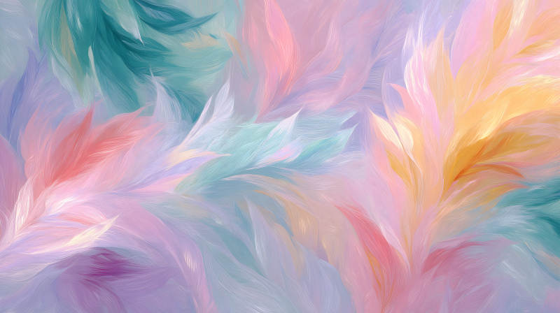 梦幻般的羽毛彩色画卷图片