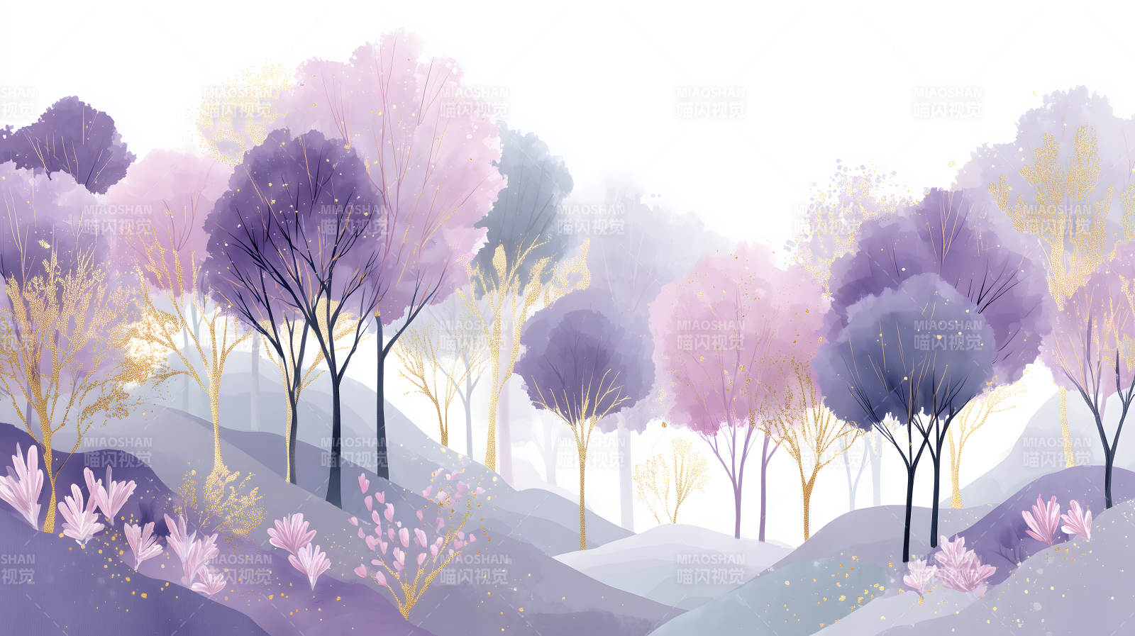 梦幻紫罗兰森林仙境图片