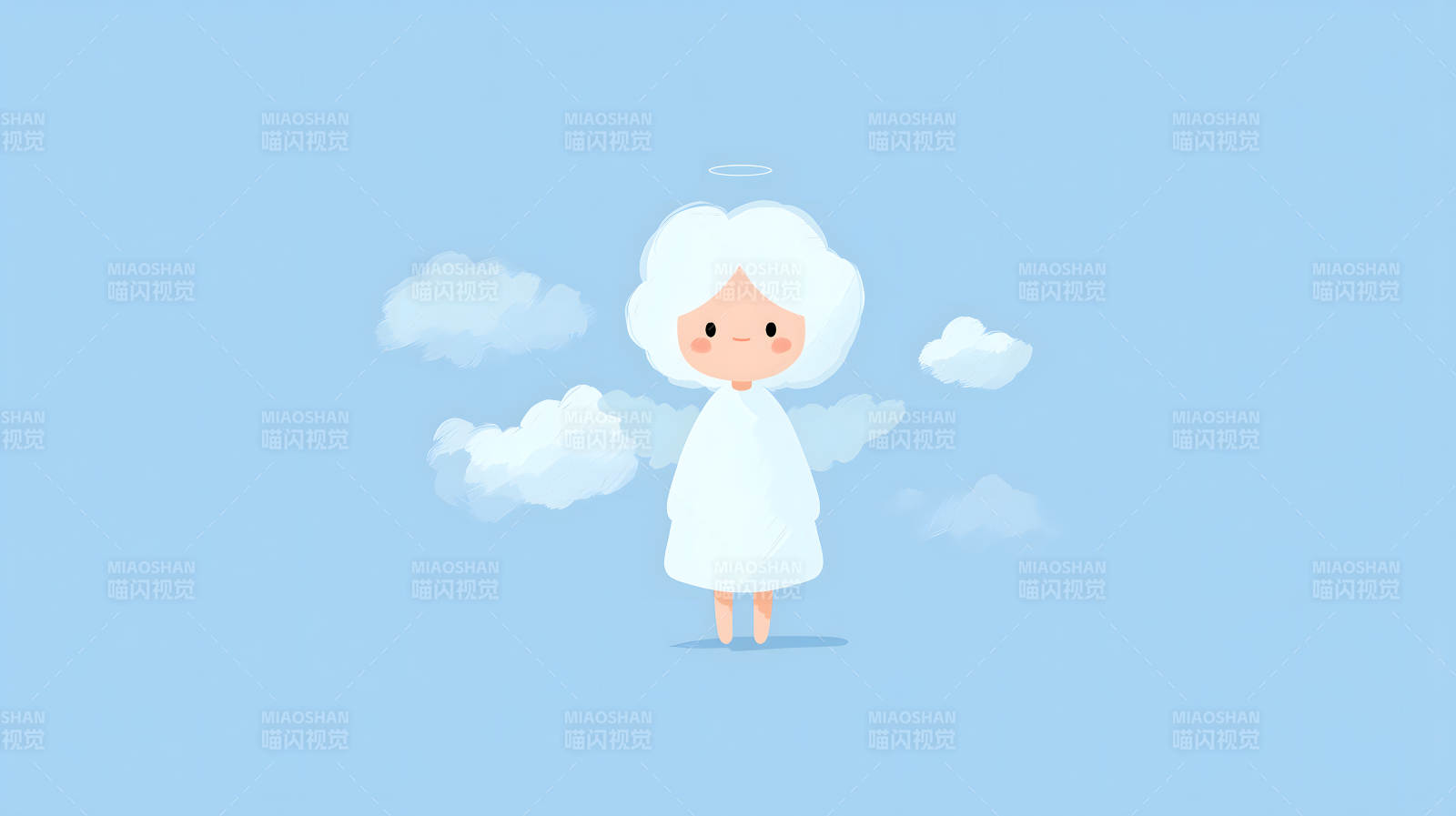 可爱的天使宝宝在云端图片