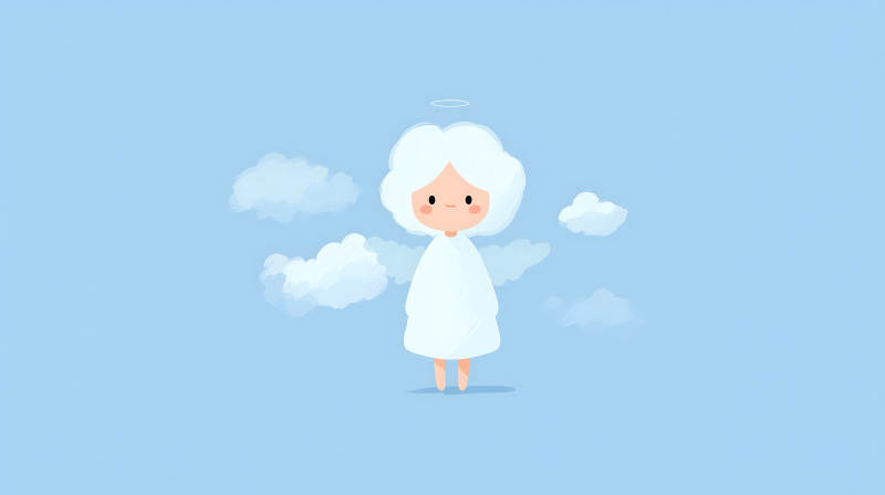 可爱的天使宝宝在云端图片