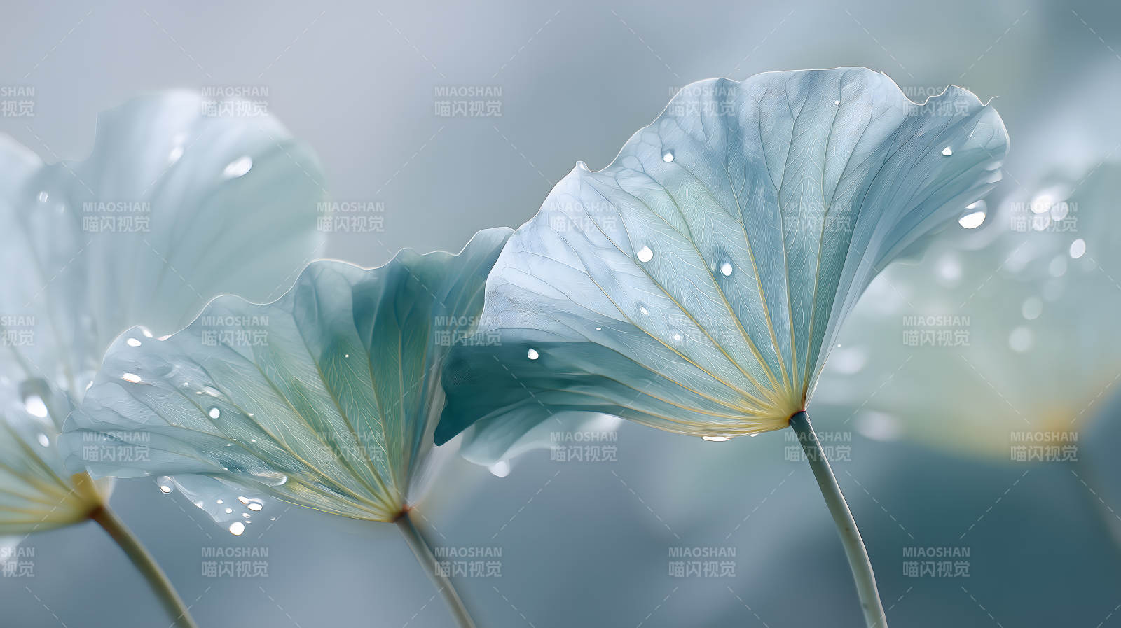 雨后青莲叶的宁静图片