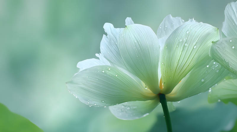 雨后清荷碧绿轻柔图片