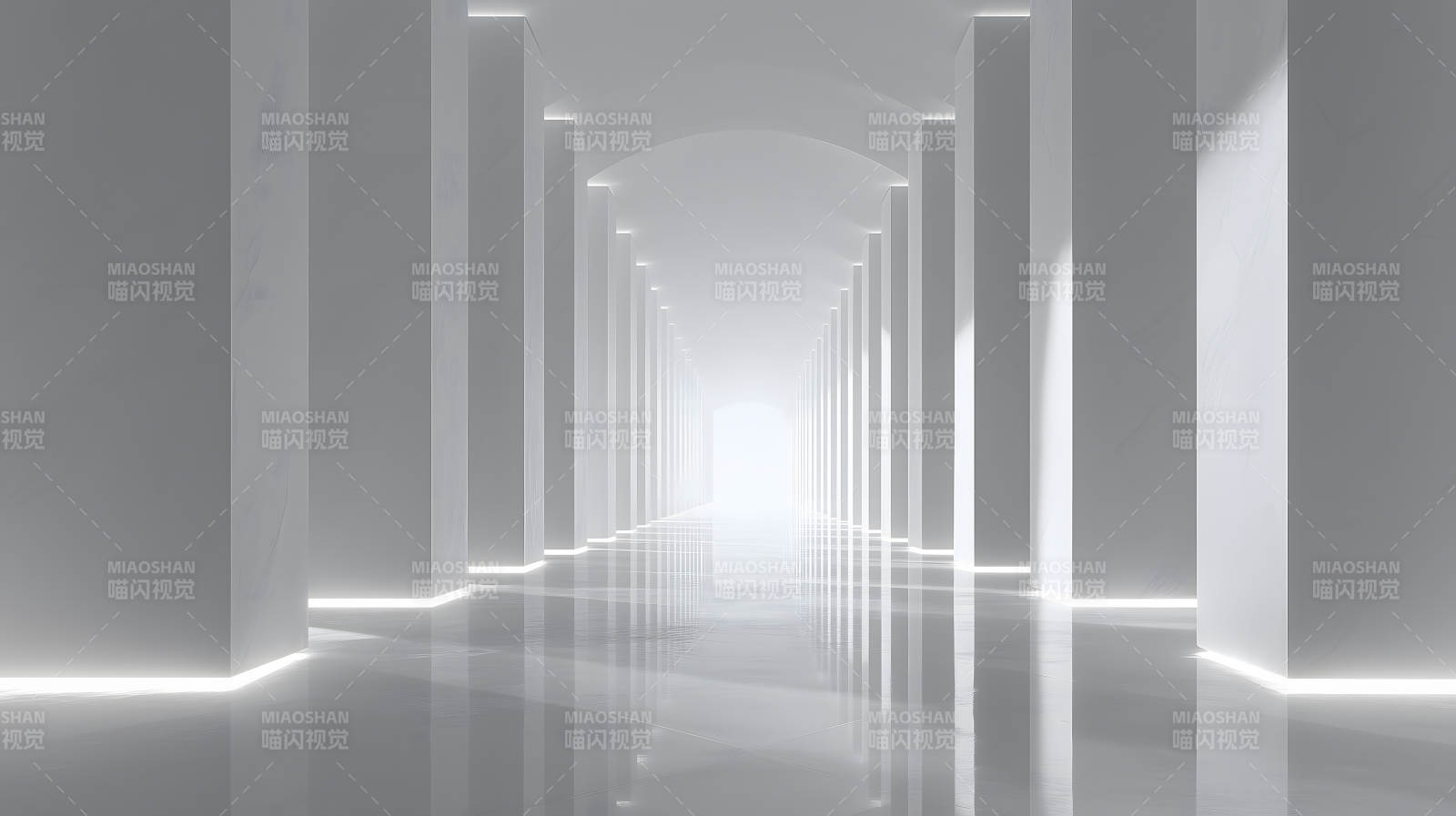 明亮简洁的白色走廊图片