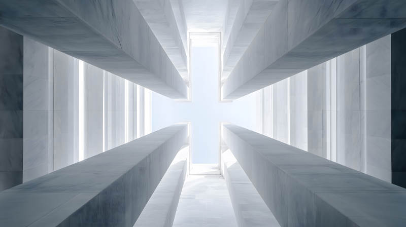 白色大理石建筑的十字架图片