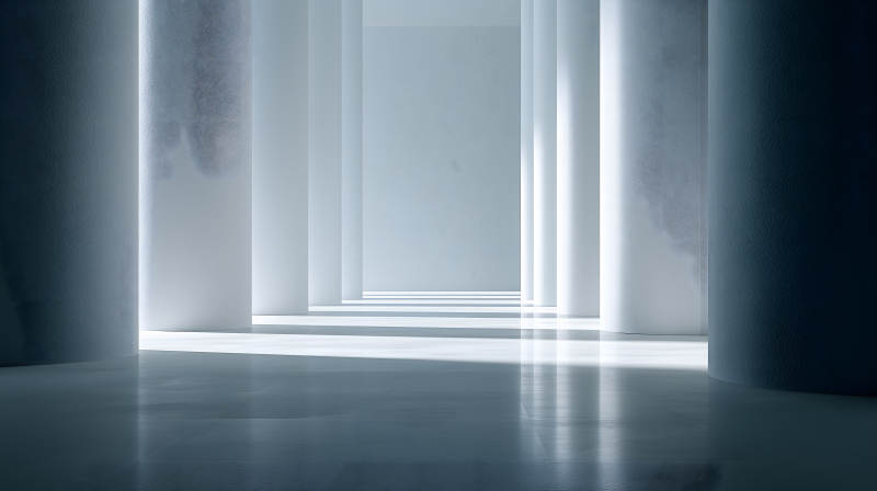 光影交错的现代廊柱图片