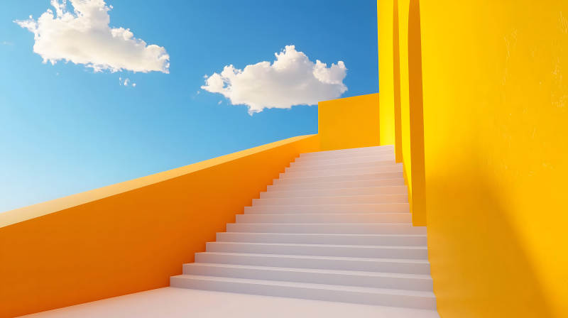 通往云端的阶梯图片
