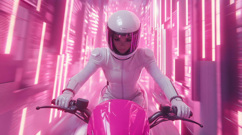 霓虹赛车女郎图片