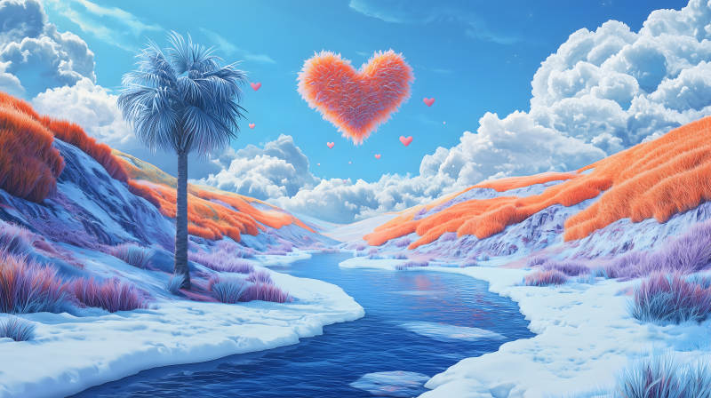 梦幻爱恋的冬日奇景图片
